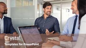  Presentation with people matter - Theme with group-of-business-people-discussing background and a violet colored foreground