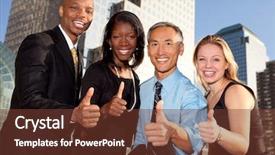  Presentation with black people - Audience pleasing presentation theme consisting of group of business people giving backdrop and a tawny brown colored foreground