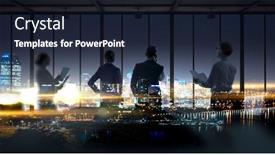  Presentation with group - PPT theme having group-of-business-people-outlines background and a wine colored foreground