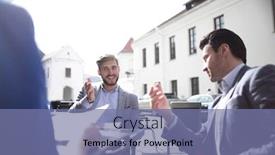  Presentation with people street - PPT layouts enhanced with group of business people sitting background and a seafoam green colored foreground