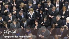  Presentation with group - Audience pleasing PPT theme consisting of group of business people text backdrop and a dark gray colored foreground