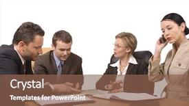  Presentation with black women support group - Presentation consisting of group of business people two background and a tawny brown colored foreground