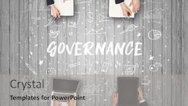  Presentation with coworking - Colorful presentation theme enhanced with group-of-business-people-working backdrop and a light gray colored foreground