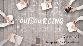  Presentation with coworking - Colorful presentation design enhanced with group-of-business-people-working backdrop and a light gray colored foreground