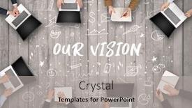  Presentation with business vision - Slides consisting of group-of-business-people-working background and a light gray colored foreground
