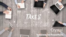  Presentation with taxes - Slides enhanced with group-of-business-people-working background and a gray colored foreground