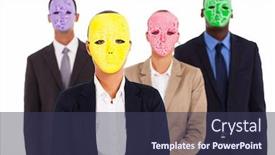  Presentation with mask - Colorful presentation theme enhanced with brand branding logo label business concept backdrop and a dark gray colored foreground