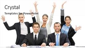  Presentation with teamwork cooperation - Amazing PPT theme having business people with hands backdrop and a white colored foreground