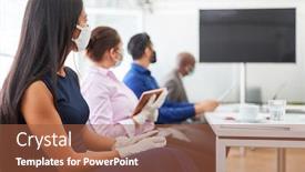  Presentation with business group meeting - Theme consisting of group-of-business-people background and a red colored foreground