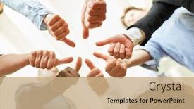  Presentation with team group - PPT layouts enhanced with group-of-business-people background and a coral colored foreground