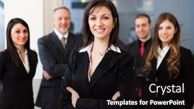  Presentation with group - PPT theme with group-of-business-people background and a black colored foreground