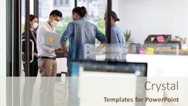  Presentation with normal - PPT theme enhanced with group-of-business-worker-team background and a sky blue colored foreground