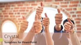  Presentation with office workers - Cool new theme with group-of-business-workers-smiling backdrop and a coral colored foreground