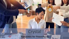  Presentation with working together - Amazing theme having group-of-business-workers-working backdrop and a seafoam green colored foreground