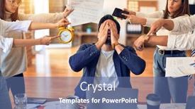  Presentation with working together - PPT layouts having group-of-business-workers-working background and a ocean colored foreground