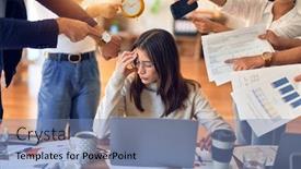  Presentation with working together - Slides enhanced with group-of-business-workers-working background and a seafoam green colored foreground