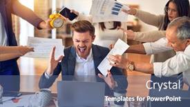  Presentation with partners - Colorful slides enhanced with group-of-business-workers-working backdrop and a ocean colored foreground