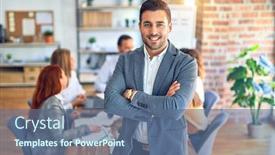  Presentation with working together - Audience pleasing PPT layouts consisting of group-of-business-workers-working backdrop and a ocean colored foreground