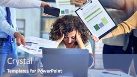  Presentation with working together - Slide set having group-of-business-workers-working background and a teal colored foreground