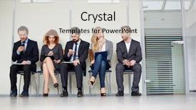  Presentation with smartphones - Beautiful slides featuring group of businesspeople busy backdrop and a light gray colored foreground