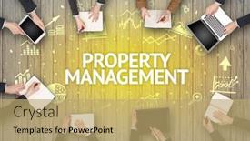  Presentation with property management - Beautiful theme featuring group-of-busy-people-working backdrop and a yellow colored foreground