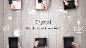  Presentation with forex trading - Colorful slide set enhanced with group-of-busy-people-working backdrop and a light gray colored foreground