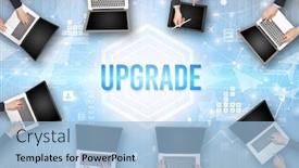  Presentation with busy - Cool new slides with group-of-busy-people-working backdrop and a light blue colored foreground