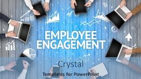  Presentation with employee - Amazing presentation having group-of-busy-people-working backdrop and a light blue colored foreground