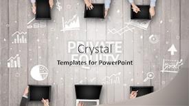  Presentation with equity - PPT theme with group-of-busy-people-working background and a light gray colored foreground