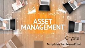  Presentation with asset management - Theme consisting of group-of-busy-people-working background and a coral colored foreground