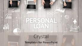  Presentation with business loan - Audience pleasing slides consisting of group-of-busy-people-working backdrop and a light gray colored foreground