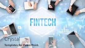  Presentation with busy - Theme having group-of-busy-people-working background and a light blue colored foreground