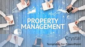  Presentation with office management - PPT layouts featuring group-of-busy-people-working background and a light blue colored foreground