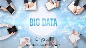  Presentation with busy - Presentation theme with group-of-busy-people-working background and a  colored foreground