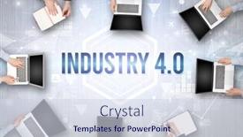  Presentation with busy - Theme having group-of-busy-people-working background and a sky blue colored foreground