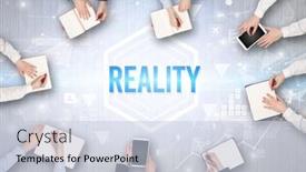  Presentation with busy - Slide deck featuring group-of-busy-people-working background and a lemonade colored foreground