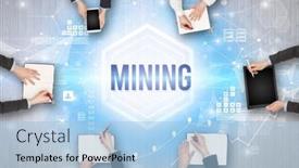  Presentation with busy - PPT theme enhanced with group-of-busy-people-working background and a light blue colored foreground