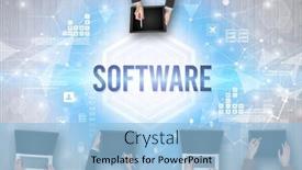  Presentation with busy - Slide set featuring group-of-busy-people-working background and a light blue colored foreground