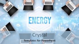  Presentation with busy - Slide set enhanced with group-of-busy-people-working background and a light blue colored foreground