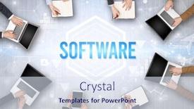  Presentation with busy - Presentation theme with group-of-busy-people-working background and a sky blue colored foreground