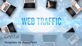  Presentation with busy - PPT theme with group-of-busy-people-working background and a light blue colored foreground