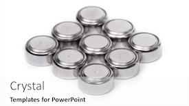  Presentation with cell - Presentation consisting of group-of-button-cell-isolated background and a white colored foreground