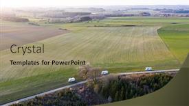  Presentation with belgian food - Beautiful presentation theme featuring group-of-camping-car backdrop and a coral colored foreground