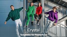  Presentation with youth group - Presentation enhanced with group-of-carefree-friends-teenagers background and a  colored foreground