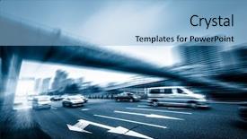  Presentation with china shanghai - Colorful slide deck enhanced with group of cars backdrop and a light blue colored foreground