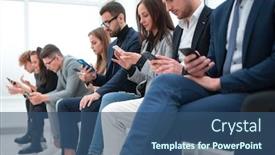  Presentation with casual young people - PPT theme consisting of group-of-casual-young-people background and a ocean colored foreground