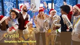  Presentation with atmosphere - PPT layouts enhanced with group-of-cheerful-business-people background and a tawny brown colored foreground