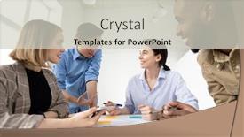  Presentation with multi ethnic group - Cool new presentation with group-of-cheerful-young-multi backdrop and a light gray colored foreground