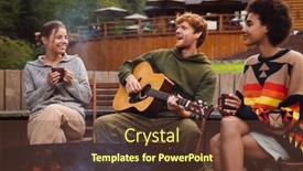  Presentation with bonfire - Presentation theme with group-of-cheerful-young-multiethnic background and a tawny brown colored foreground