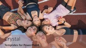  Presentation with young children - Presentation featuring group-of-children-and-young background and a  colored foreground